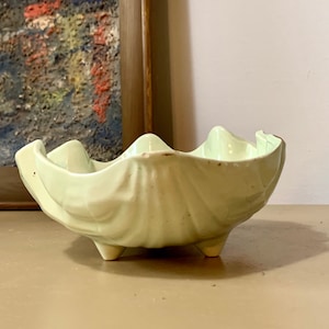 Vintage Glazed Ceramic Shell Candy Dish
