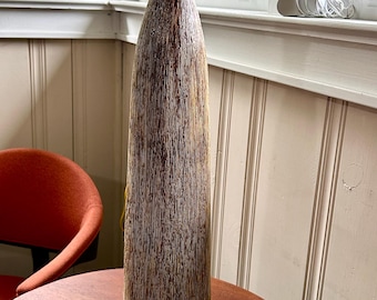 Cool Modern Wood Textured Ceramic Table Lamp