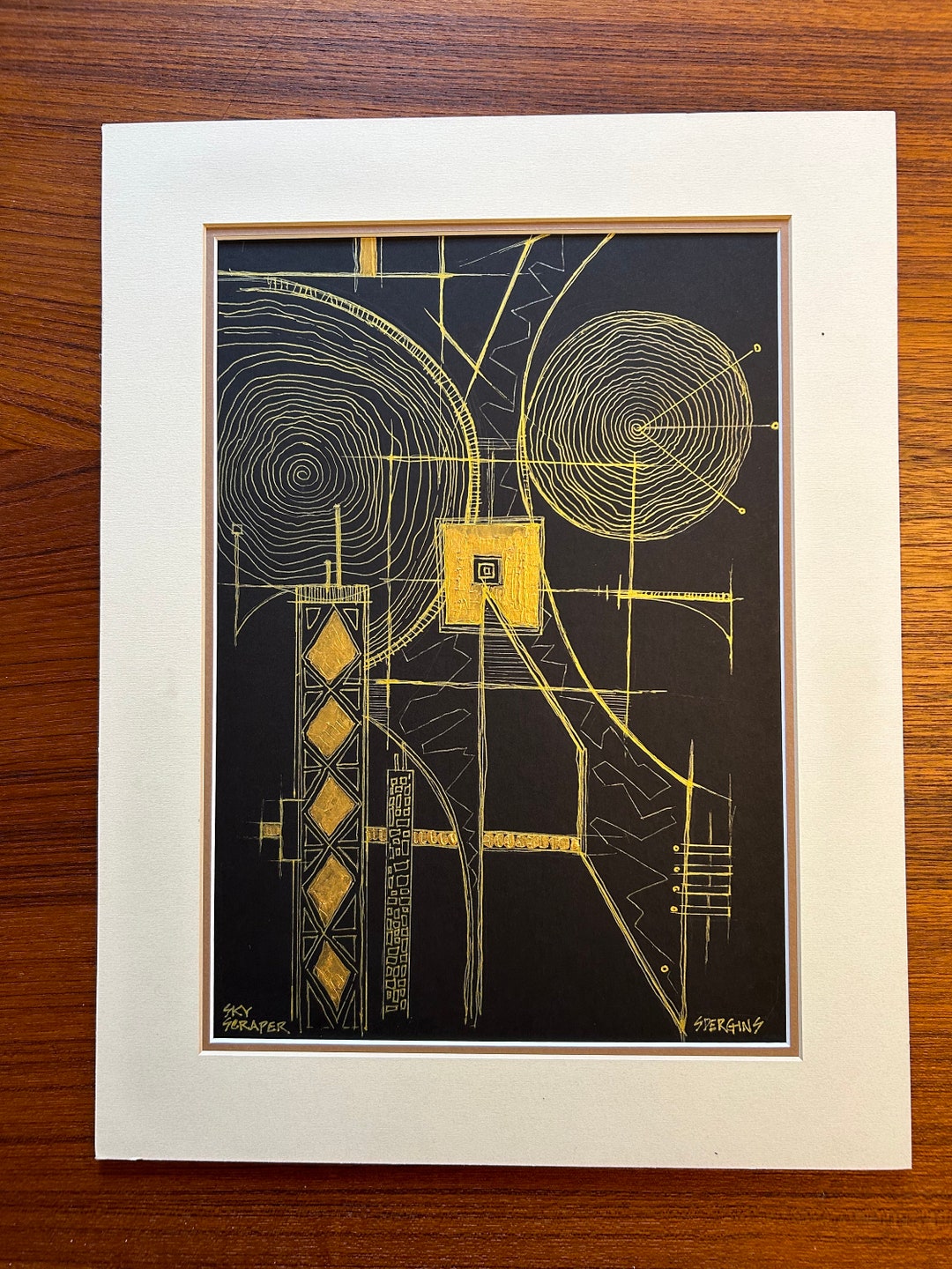Original Pen and Ink Abstract Painting Entitled Skyscraper - Etsy