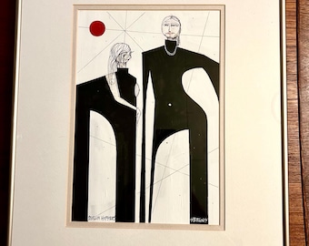 Original Acrylic Abstract Painting Titled Berlin Hipsters by Scott Dergins