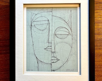 Original Abstract Pen and Ink Wall Art Titled She-She by Artist Scott Dergins