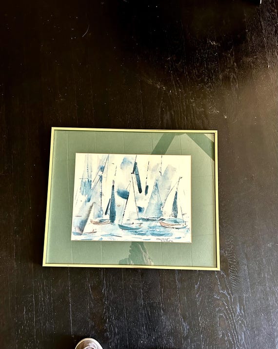 Fine Vintage Framed Watercolor Print by Maurice Silber - Etsy