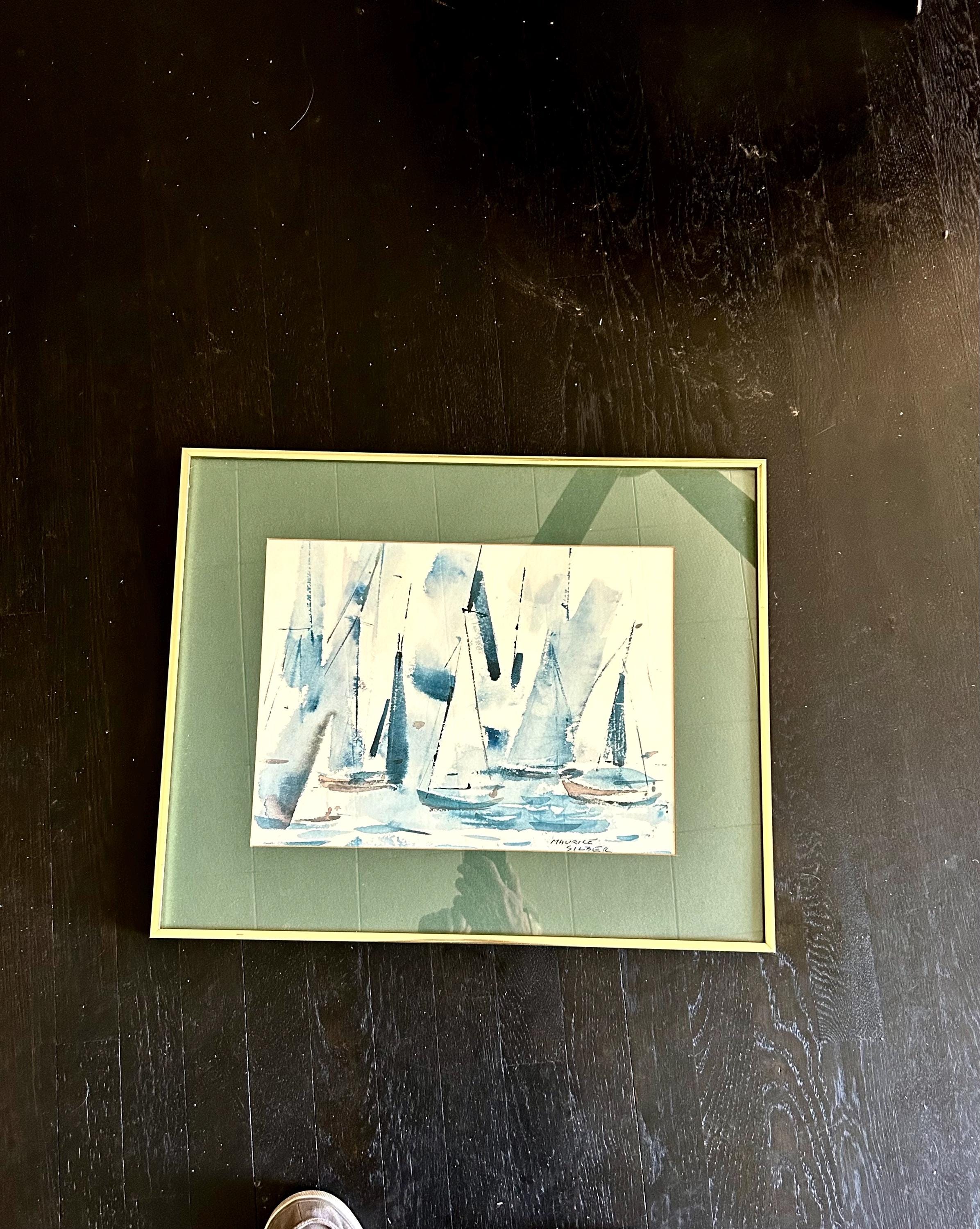 Fine Vintage Framed Watercolor Print by Maurice Silber - Etsy
