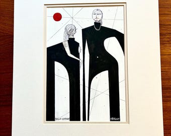 Original Acrylic Abstract Painting Titled Berlin Hipsters by Scott Dergins