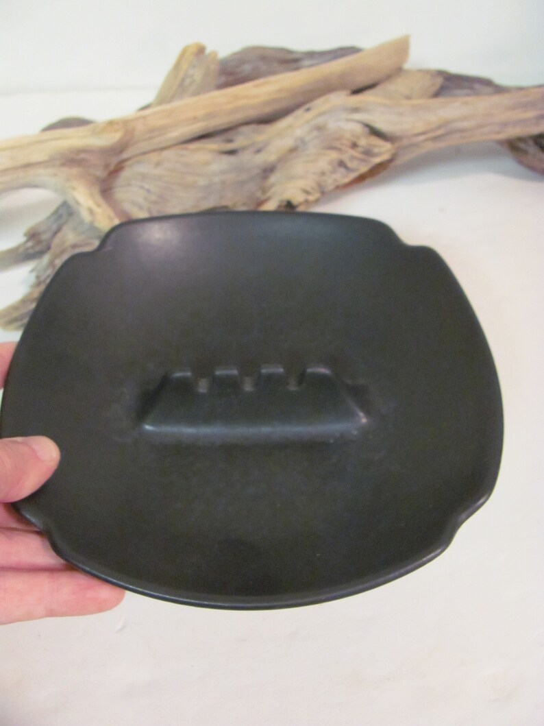 Nice Vintage Black Ceramic Ashtray by Hyalyn