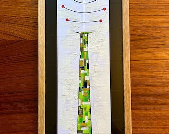 Original Pen and Ink Wall Art Titled MCM Mosaic Vase by Scott Dergins