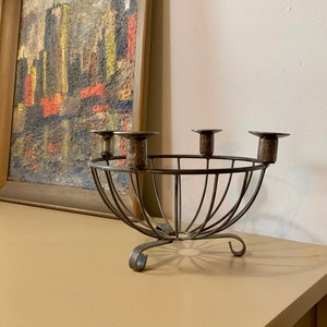 Vintage Bowl Shaped Candeholder on Bracket Base