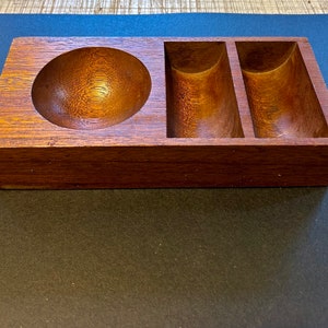 Vintage Mahogany Change or Poker Chip Holder image 6