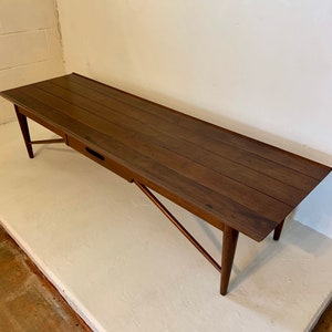 Vintage Mid Mod Solid Walnut Cocktail Table by Heritage Henredon (See shipping info in the description)