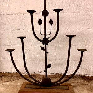 Large Brutalist Iron Alter Candleholder by Carlos Ibarra (See description for shipping info)