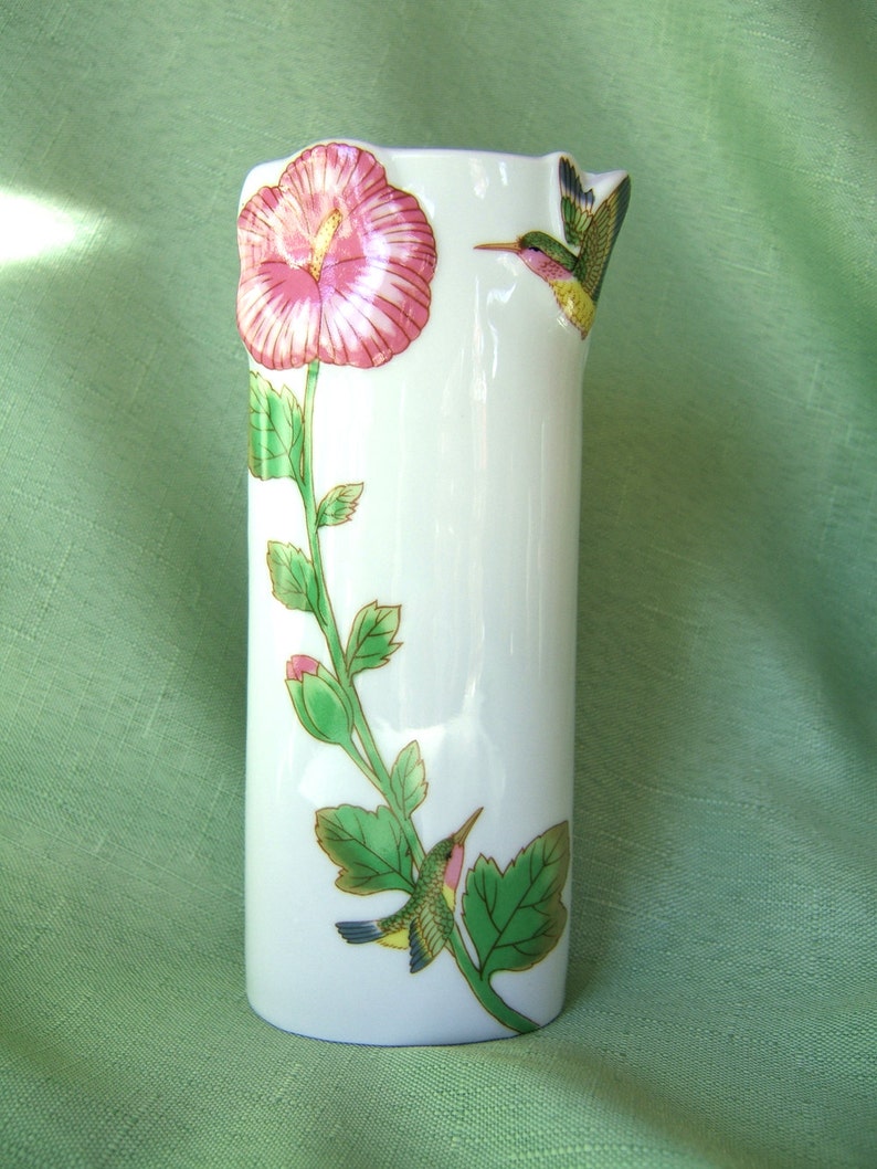 Vintage Porcelain Bud Vase Hummingbird Vase JSNY Jeffrey Etsy
