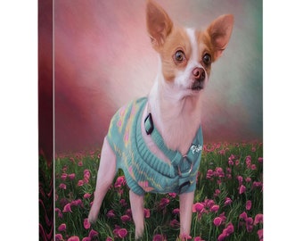 CUSTOM Dog  - Cat - Horse Portrait From YOUR Photo | Painting On Stretch Canvas | Pet Memorial Portrait | Lifelike Pet Oil Painting