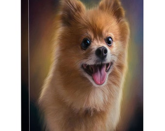 CUSTOM Dog  - Cat - Horse Portrait From YOUR Photo | Painting On Stretch Canvas | Pet Memorial Portrait | Lifelike Pet Oil Painting