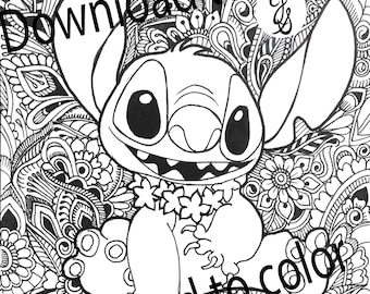 Lilo Stitch Coloring Etsy