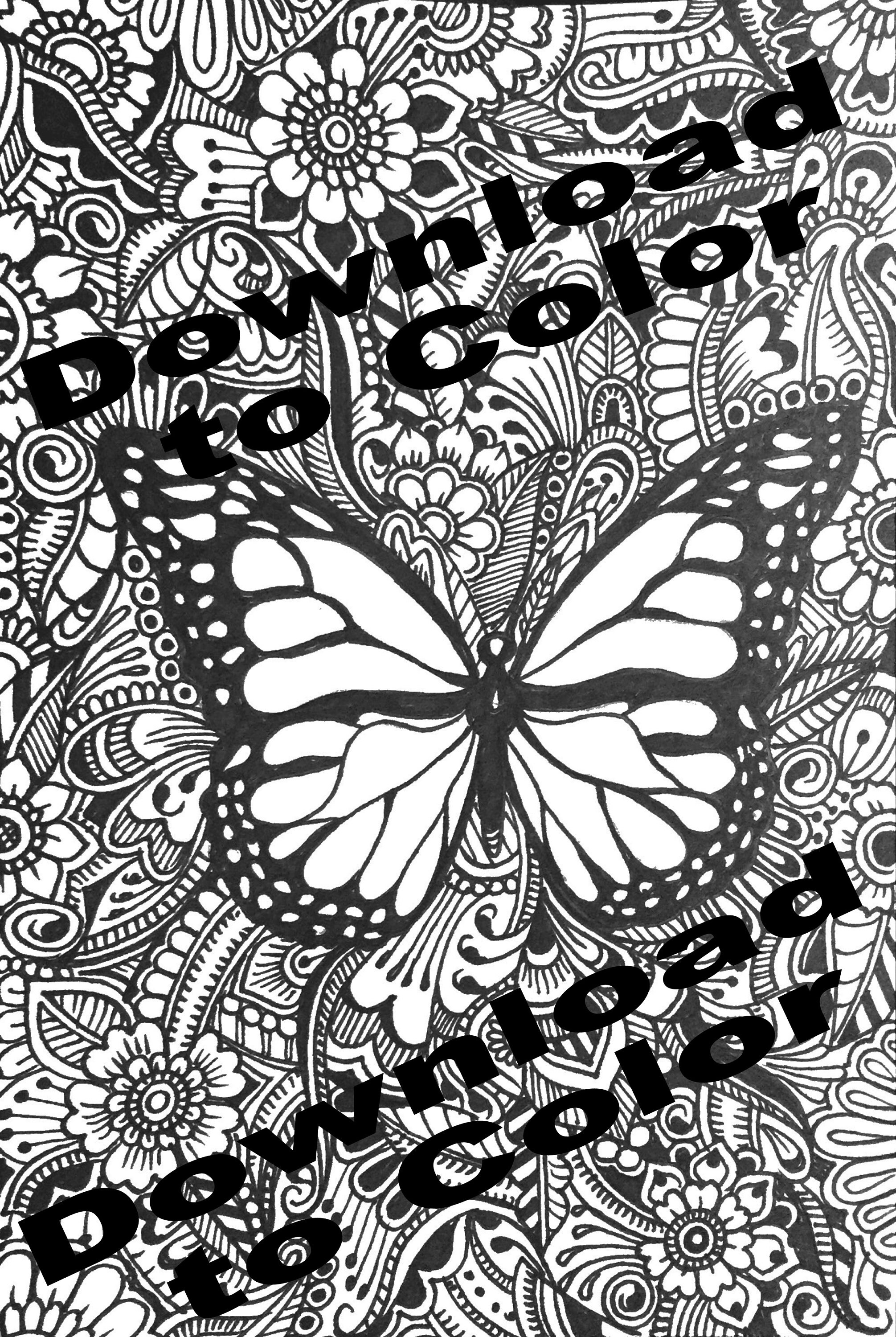Butterfly Coloring Pages - Zentangle Adult Coloring Books — Bessie Roaming