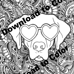 Doggy Heart Shades Coloring Page