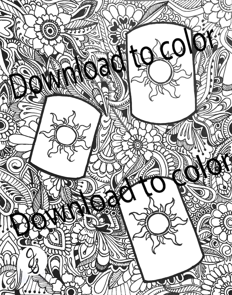 Tangled Lanterns Coloring Page image 1