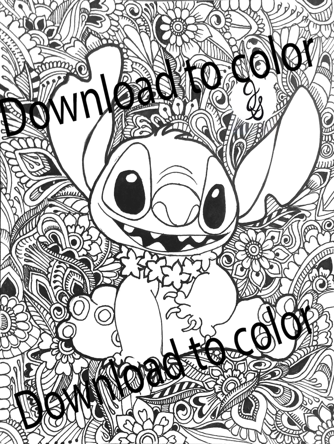 Dibujo para colorear de Vacation Stitch - Etsy México