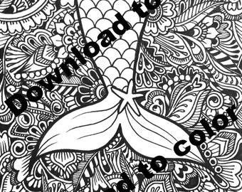 Mermaid Tail Coloring Page