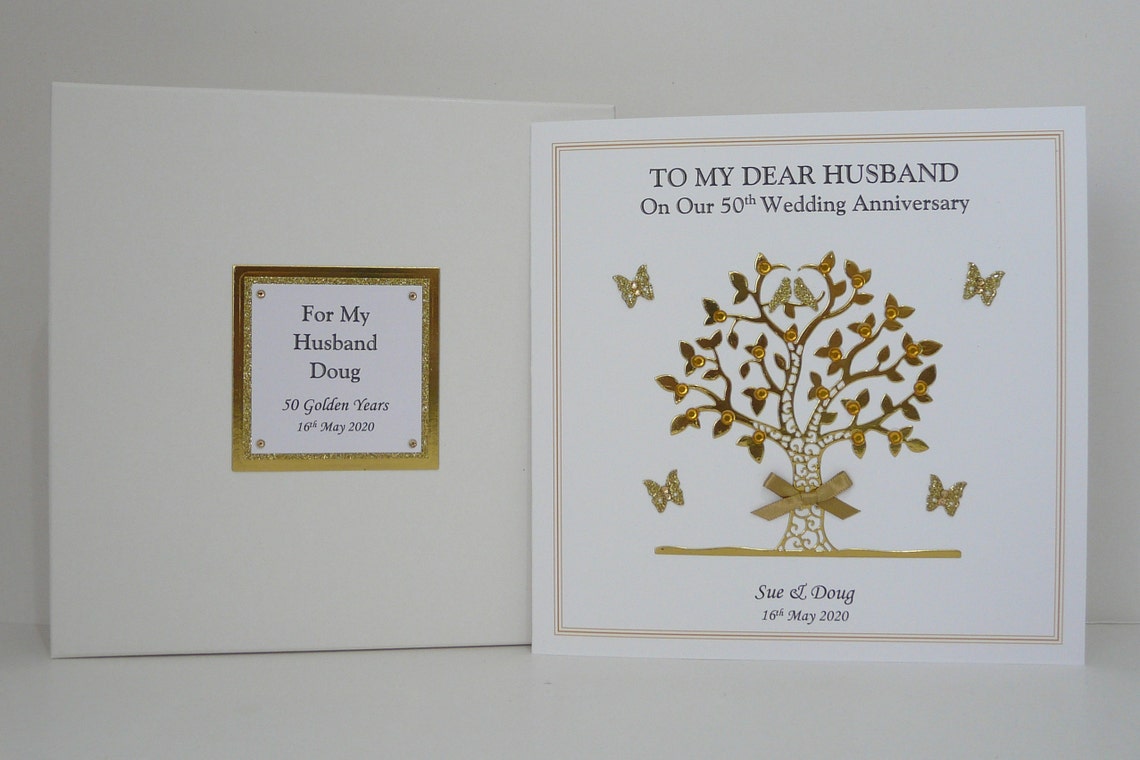50th Golden Wedding Anniversary Card for Wife/husband Mum & Dad/friends ...
