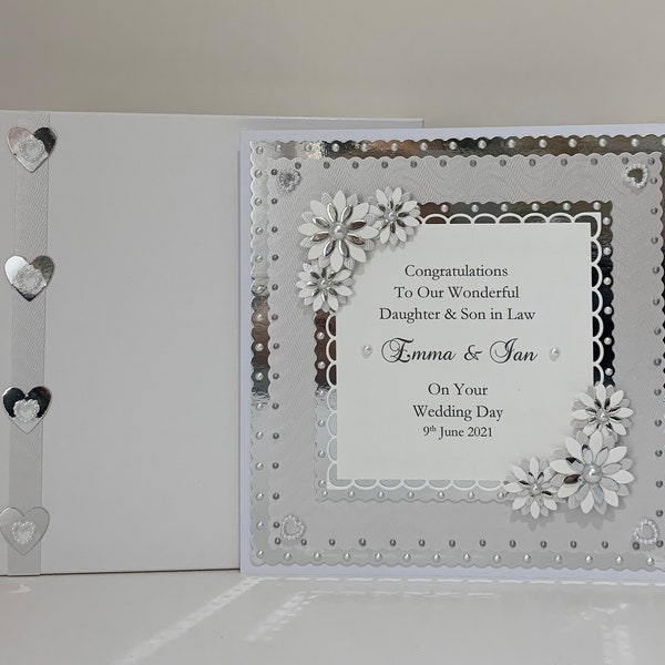 Personalised Wedding Day Card for Son/Daughter/Granddaughter/Grandson/Special Couple/Friends Large Handmade  Boxed