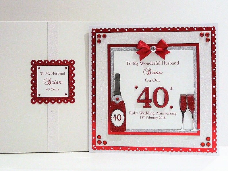 personalised ruby wedding anniversary card for husband