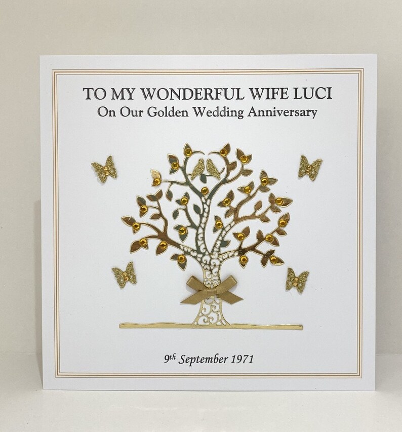 50th Golden Wedding Anniversary Card for Wife/husband Mum & - Etsy