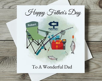 Fathers Day Card Fishing Theme for Dad/Grandad/Papa etc Personalised Handmade