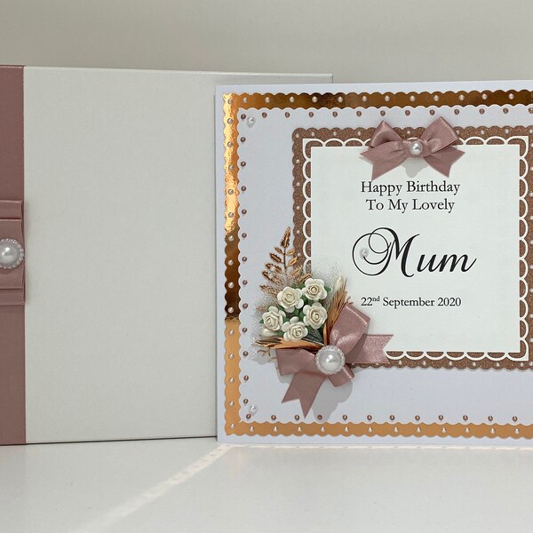 Birthday Card Wife/Girlfriend/Mum/Friend/Sister/Niece/Aunt etc Large Handmade Personalised Boxed
