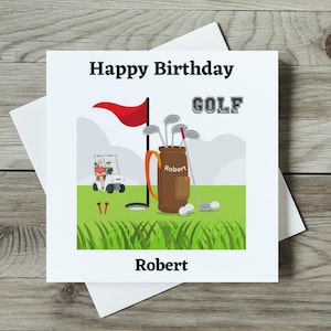 Tarjeta de cumpleaños de golf personalizada hecha a mano (SSB2)