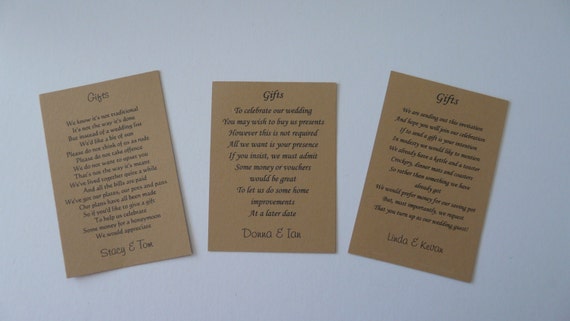 30 Wishing Well Wedding Poem Cards Requesting Money Vouchers Etsy