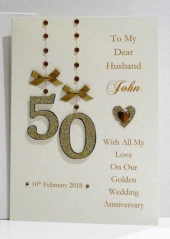 50th Wedding Anniversary Card For Husband Wedding Anniversary Card