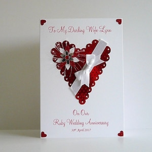 Carte d'anniversaire de mariage 25/30/40/50/55/60/65/70ème personnalisée avec ou sans boîte pour femme/mari/amis, etc.
