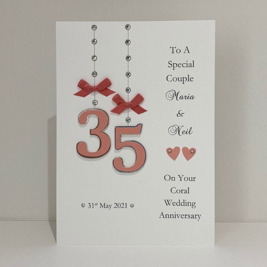 HYHYDHP Karte Zum 35. Hochzeitstag – Lasergravierte Edelstahl-Karte Für Den Ehemann