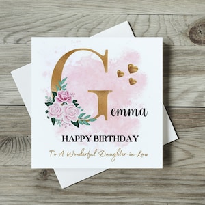 Cartão de aniversário personalizado com qualquer nome tamanho 14,8 x 14,8 com envelope