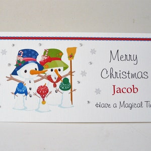 Weihnachtsgeld / -geschenk-Brieftasche-personalisierte besonders angefertigte mit irgendeinen Namen oder Namen Ihrer Wahl