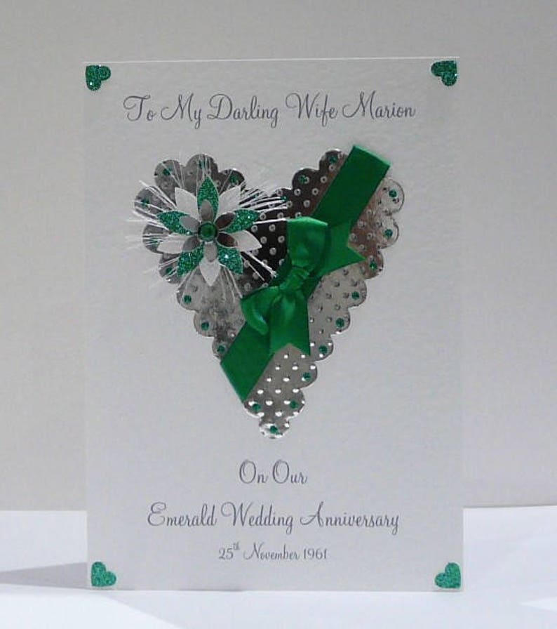 Emerald 55th Wedding Anniversary Card Wife/husband/mum & | Etsy