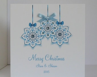 Christmas Card with Gemstones 2024 Personalised with name or names