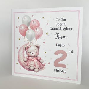 Geburtstagskarte 1./2./3./4./5. Geburtstag 20x20cm Rosa Große Karte