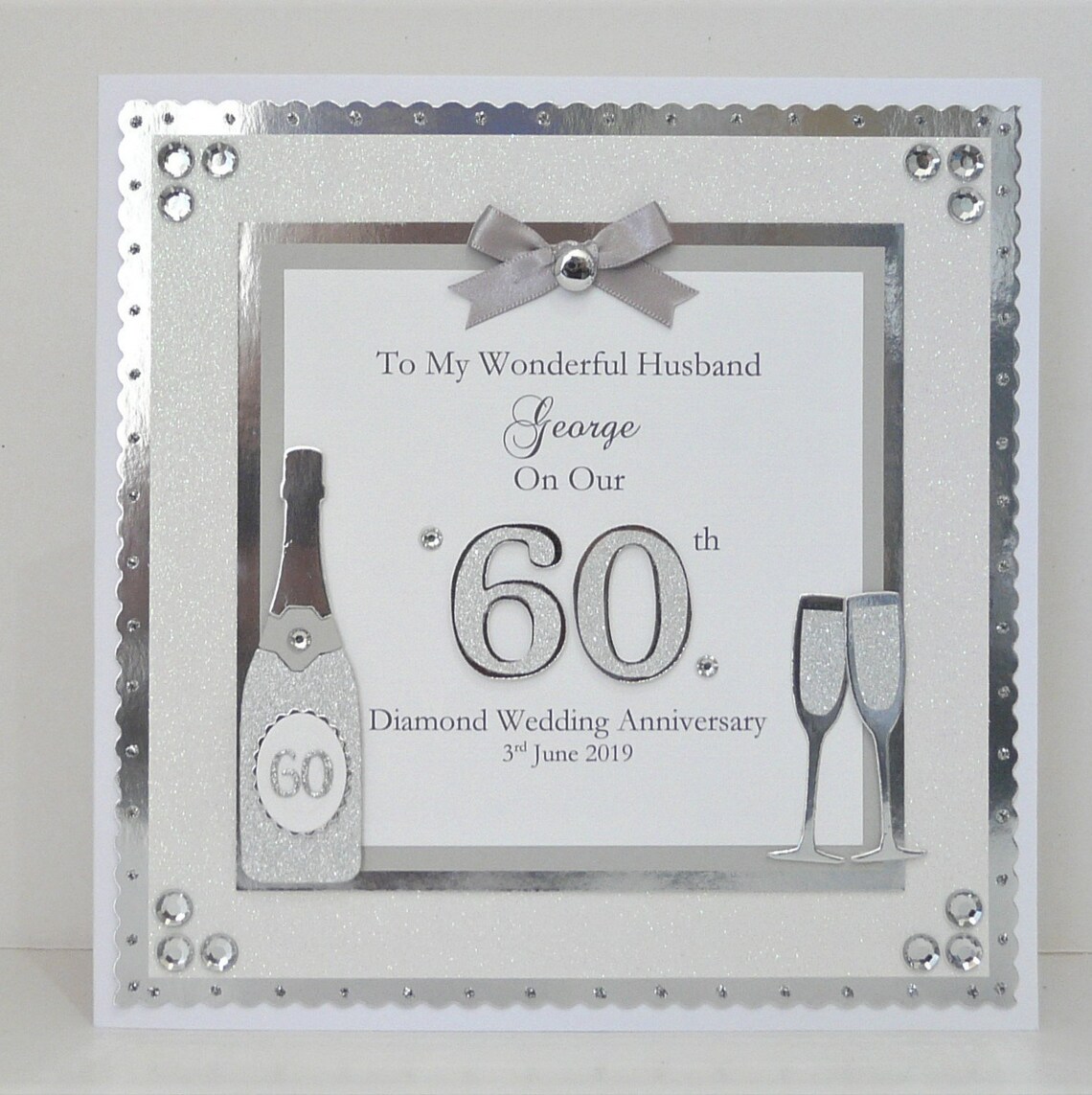 Diamond Wedding Anniversary Card for Wife/husband/mum Dad/nan Etsy UK