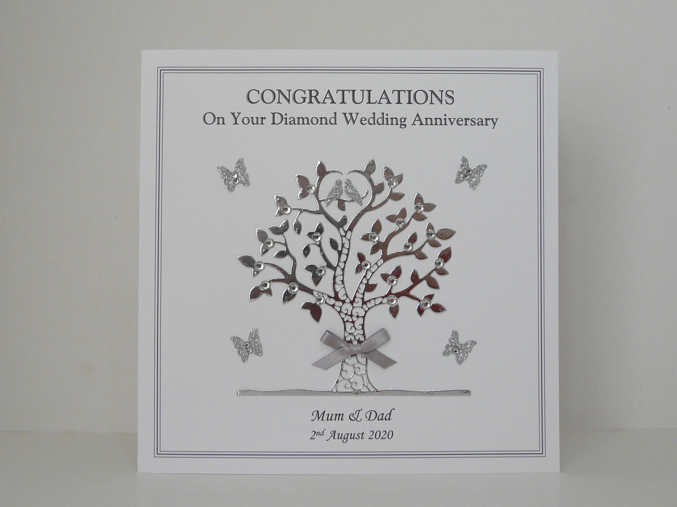 Diamond Wedding Anniversary Card for Wife/husband/mum Dad/nan - Etsy