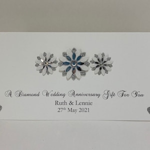 Portefeuille cadeau en argent pour anniversaire de mariage diamant personnalisé