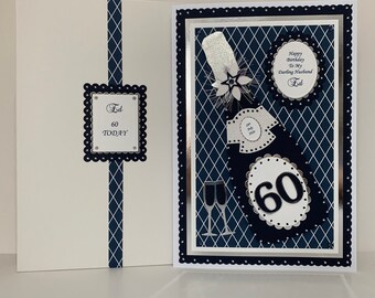 Birthday Card Wife/Husband/Mum/Dad/Son/Daughter with Presentation Box Large Size Personalised Hand Made
