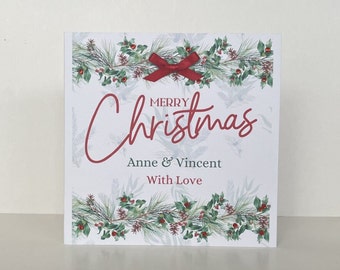 Christmas Card Personalised with Names 15 x 15 cm