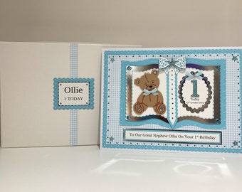 1st Birthday Card with presentation box Large A4 Personalised Also Available for 2nd 3rd 4th 5th Birthday etc