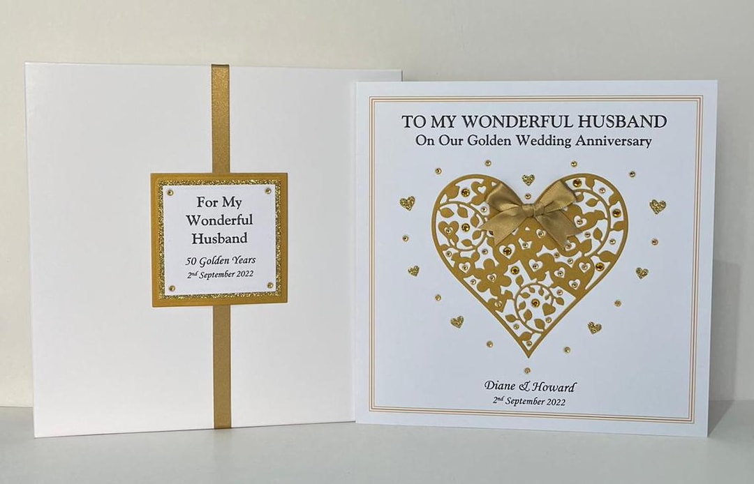 50th Golden Wedding Anniversary Card for Wife/husband/mum/dad/couples ...