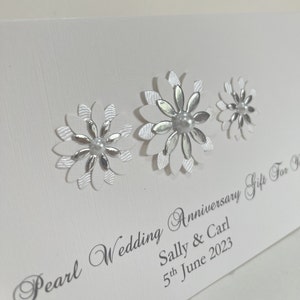 Pearl 30º aniversário de casamento dinheiro/presente carteira cartão personalizado