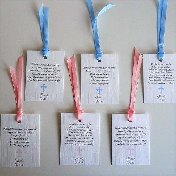 Favour Tags for Christening/baptism/naming Day Pink or Blue Etsy UK