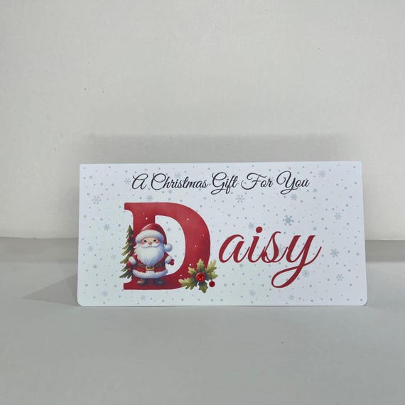 Christmas Gift/Money Wallet Personalised Handmade with envelope