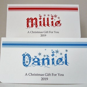 Weihnachtsgeschenk/Geldbörse 2025 mit Umschlag personalisiert